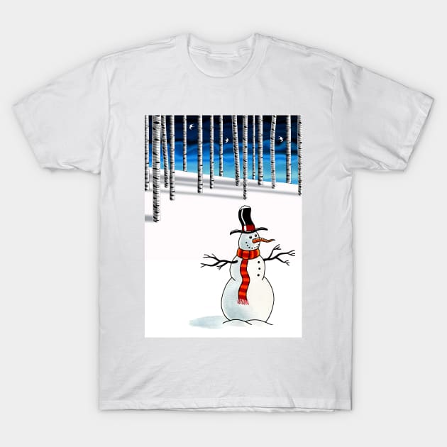 Christmas Snowman T-Shirt by Scratch